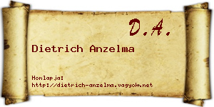 Dietrich Anzelma névjegykártya